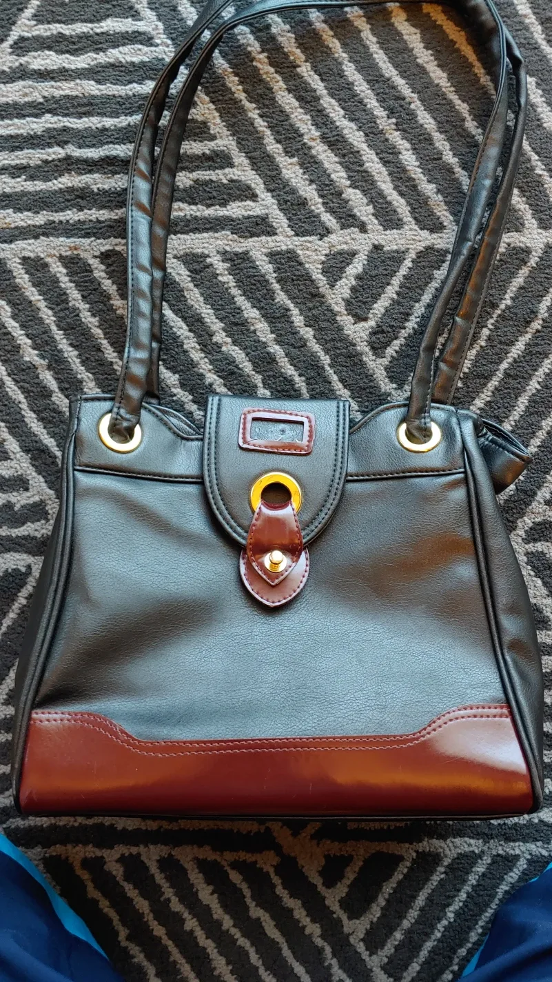 Lotus Black & Brown Leather Hand Bag image indicator(3)