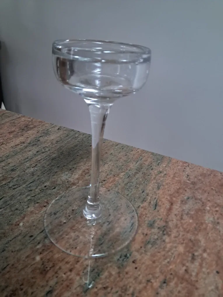 Clear Glass Candle Holder