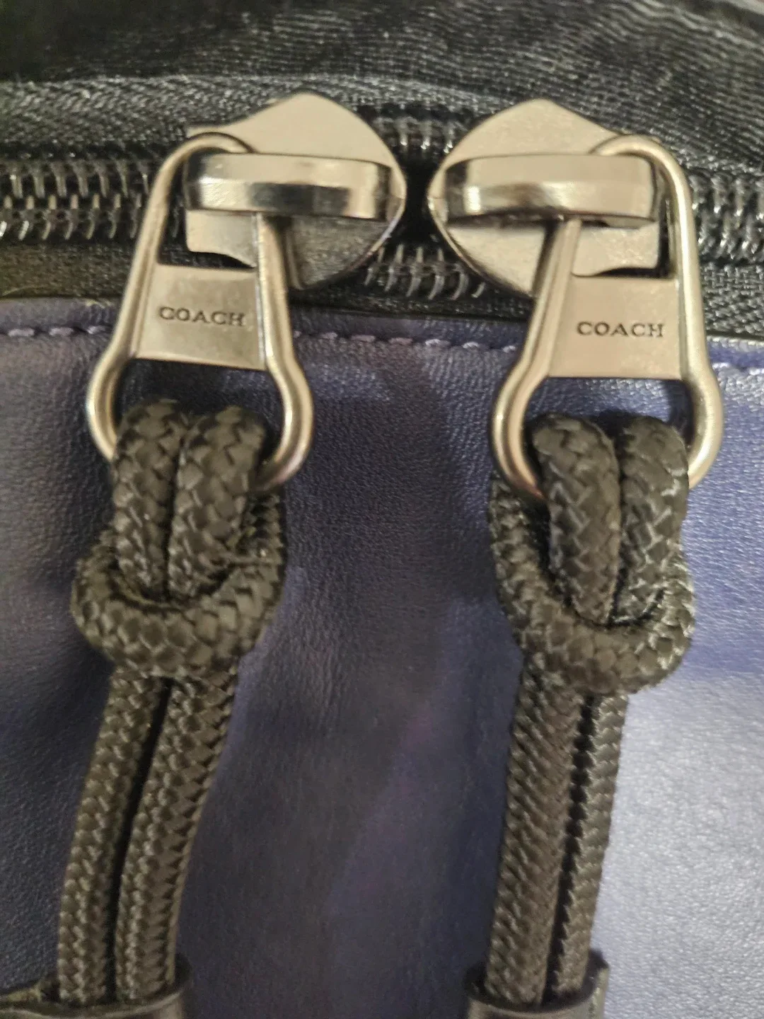 Coach Leather Backpack - Black/Navy image indicator(9)