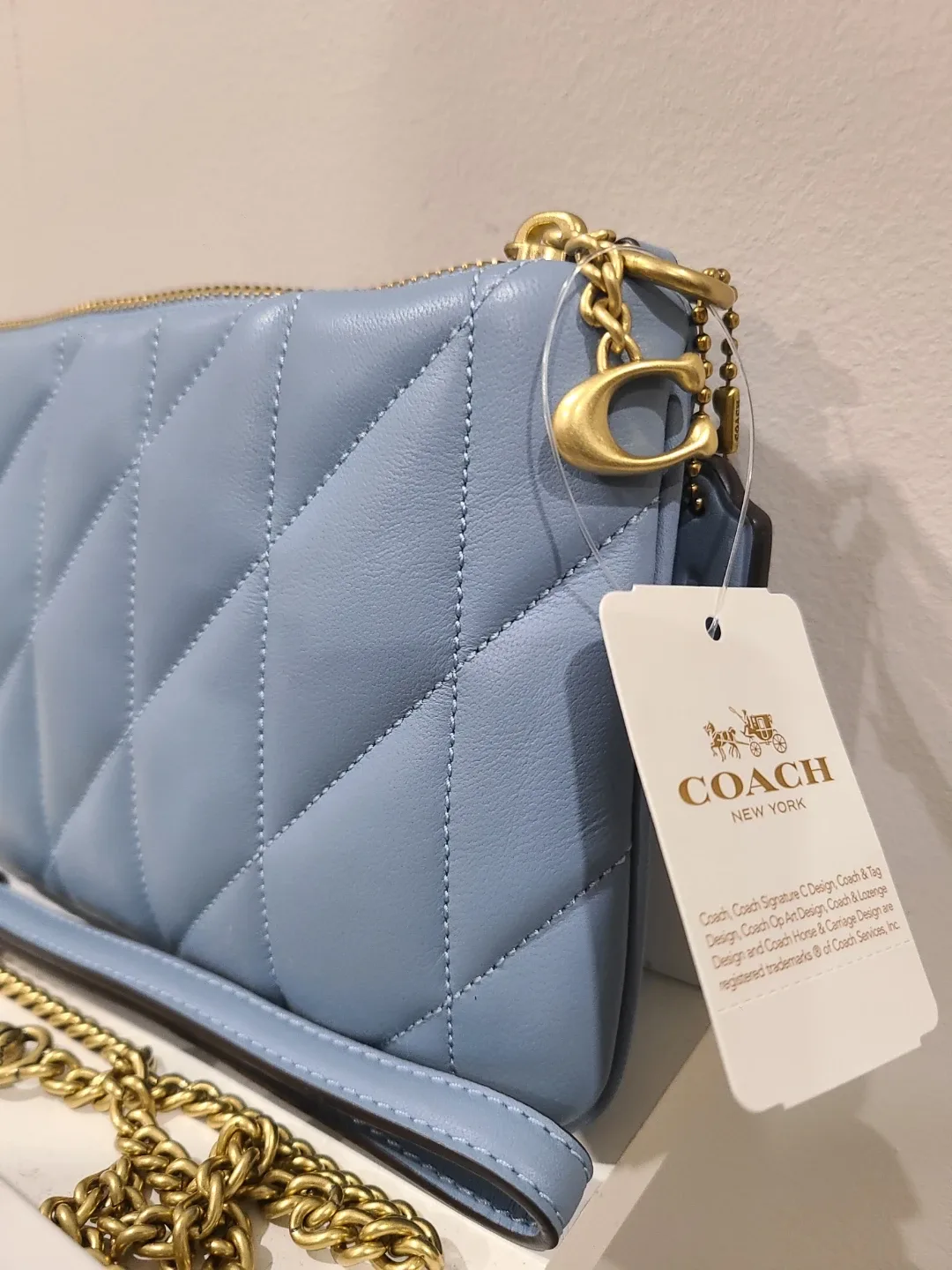 NWT Coach Pouch Bag With Pillow Quilted in Bluebell Colour image indicator(3)