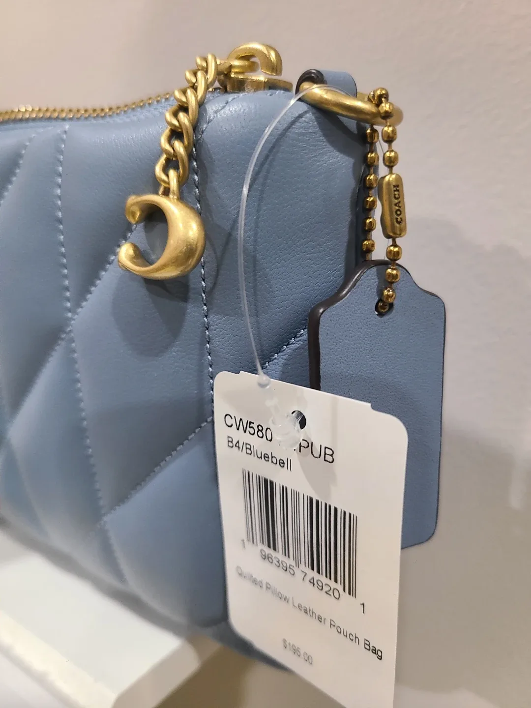 NWT Coach Pouch Bag With Pillow Quilted in Bluebell Colour image indicator(4)