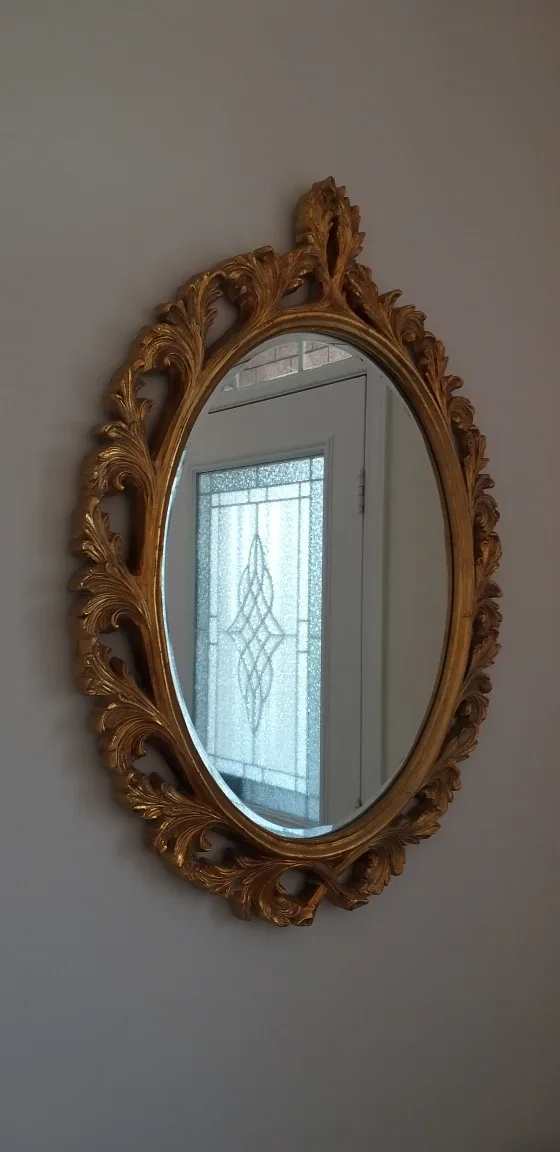 Gold Ornate Oval Wall Mirror