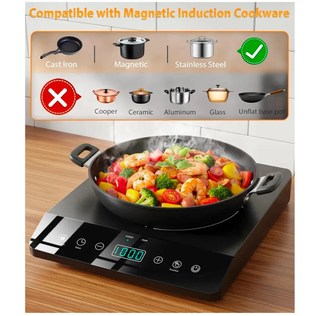 1800W Single Induction Cooktop – Ultra Fast Heating, New image indicator(4)