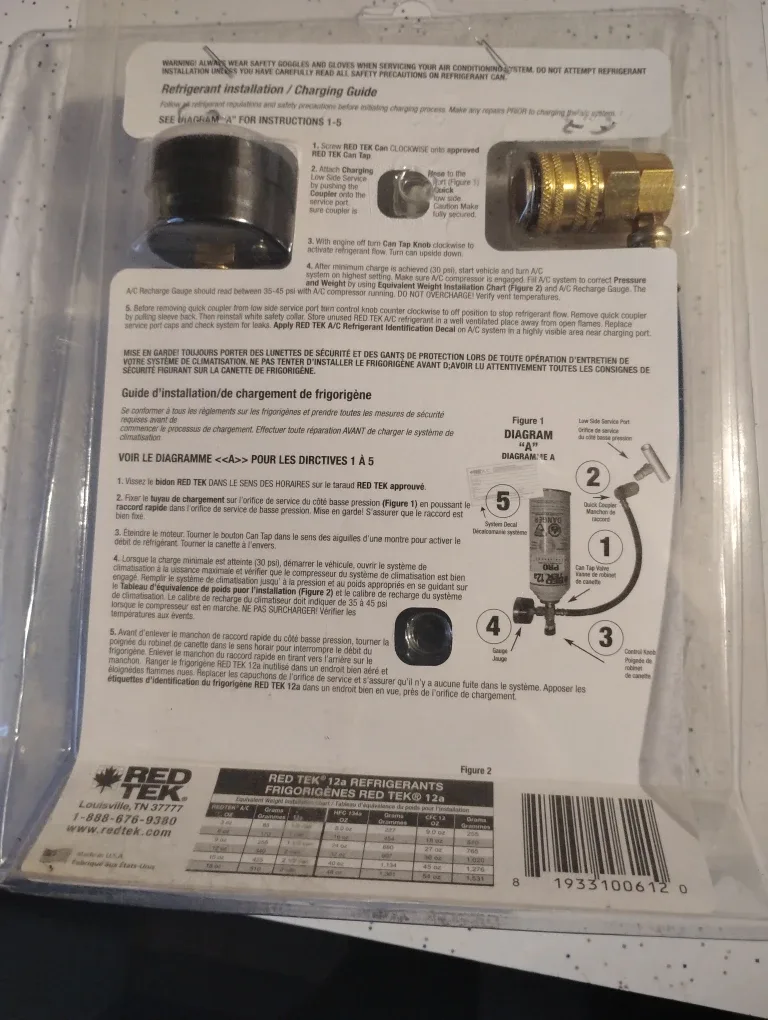 Red Tek 12a Recharge Gauge Kit - New image indicator(2)