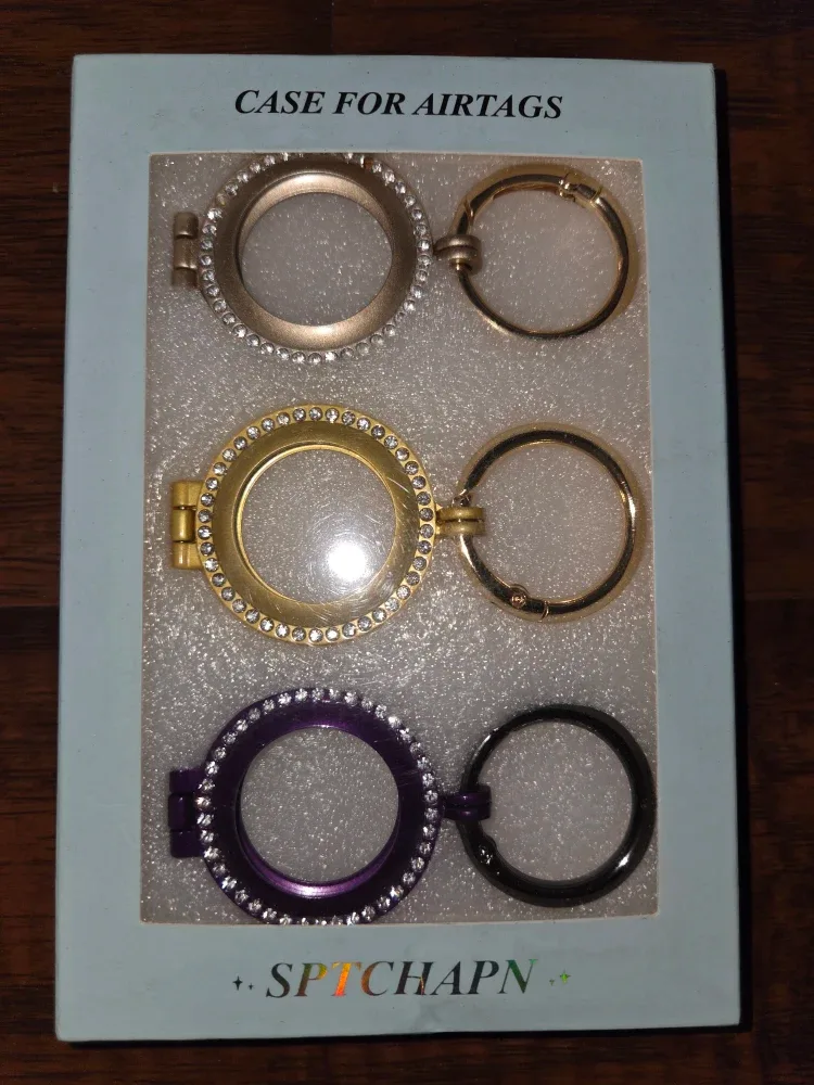 SPTCHAPN AirTag Case Set - Gold, Black, Purple