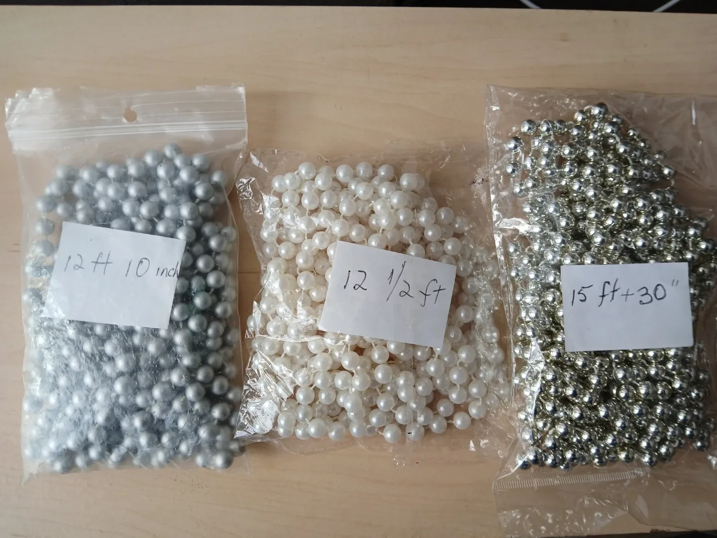 3 Pearl Bead Strands available. All 3 for $6. Non-negotiable.