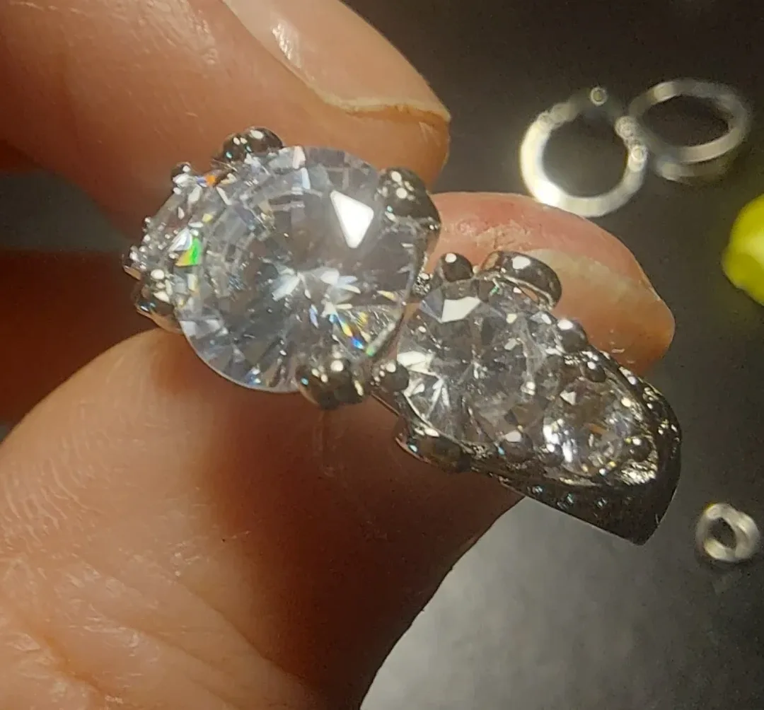 Rhinestone Silver Ring