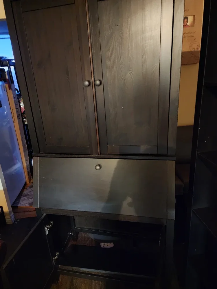 IKEA Hemnes Secretary with Hutch - Black/Brown image indicator(2)