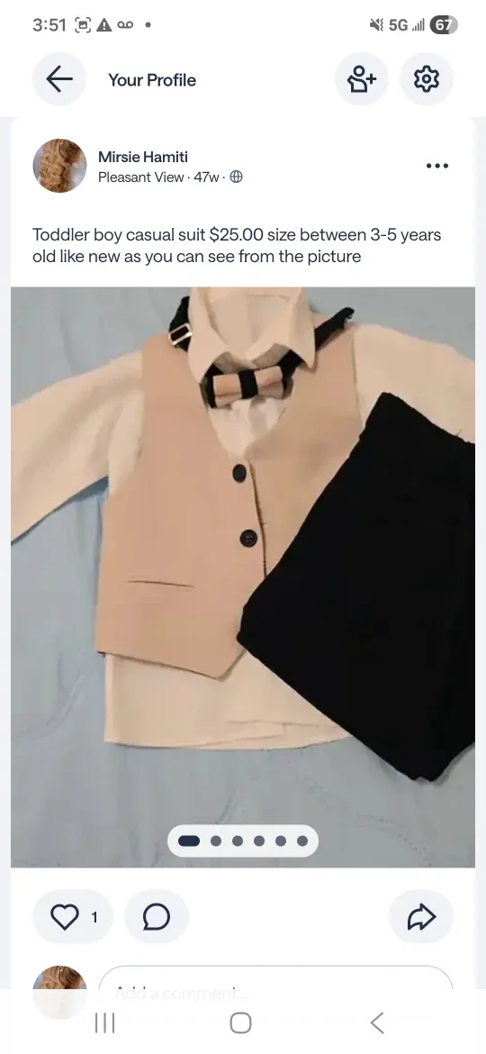 Toddler Boy Casual Suit (3-5 years) - Like New!