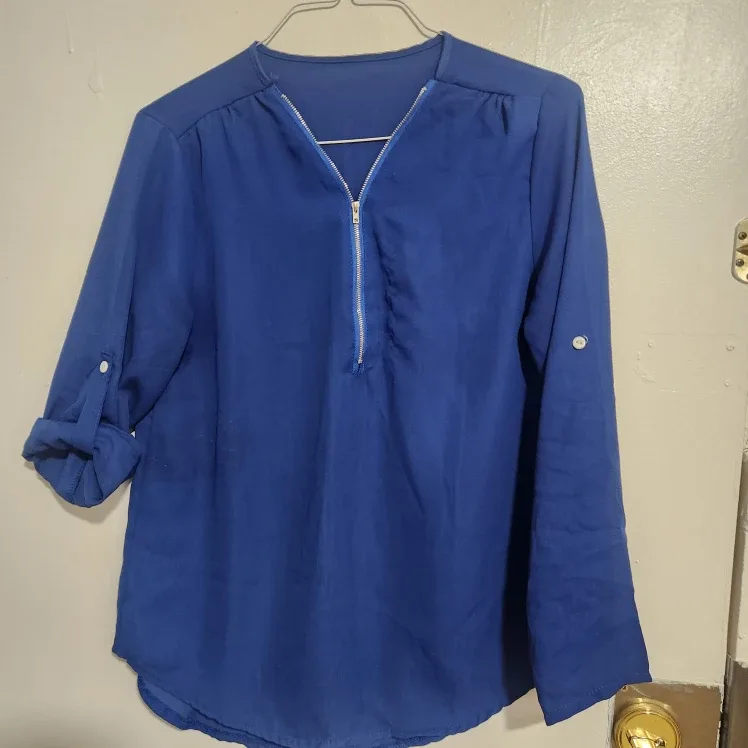 Blue Zipper Blouse image indicator(5)