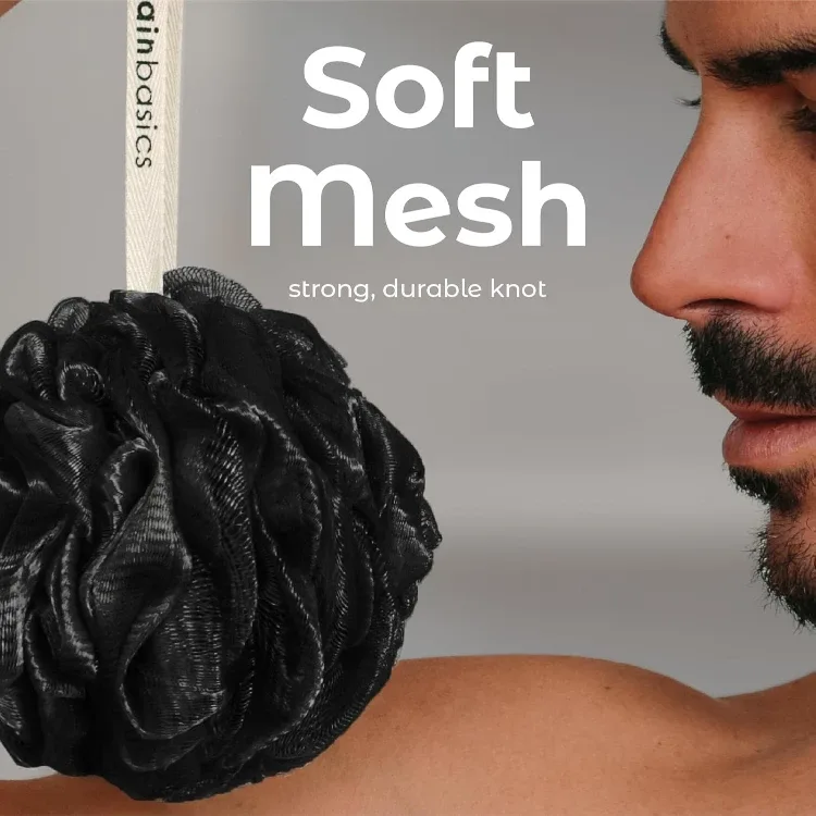 Bath Shower Loofah Sponge Pouf Body Scrubber Exfoliator image indicator(3)