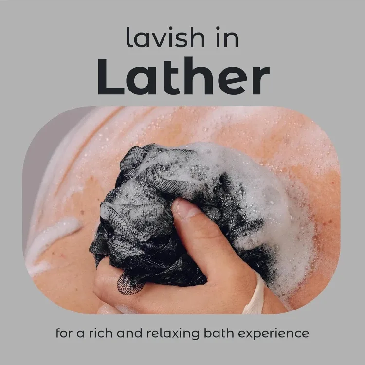 Bath Shower Loofah Sponge Pouf Body Scrubber Exfoliator image indicator(4)