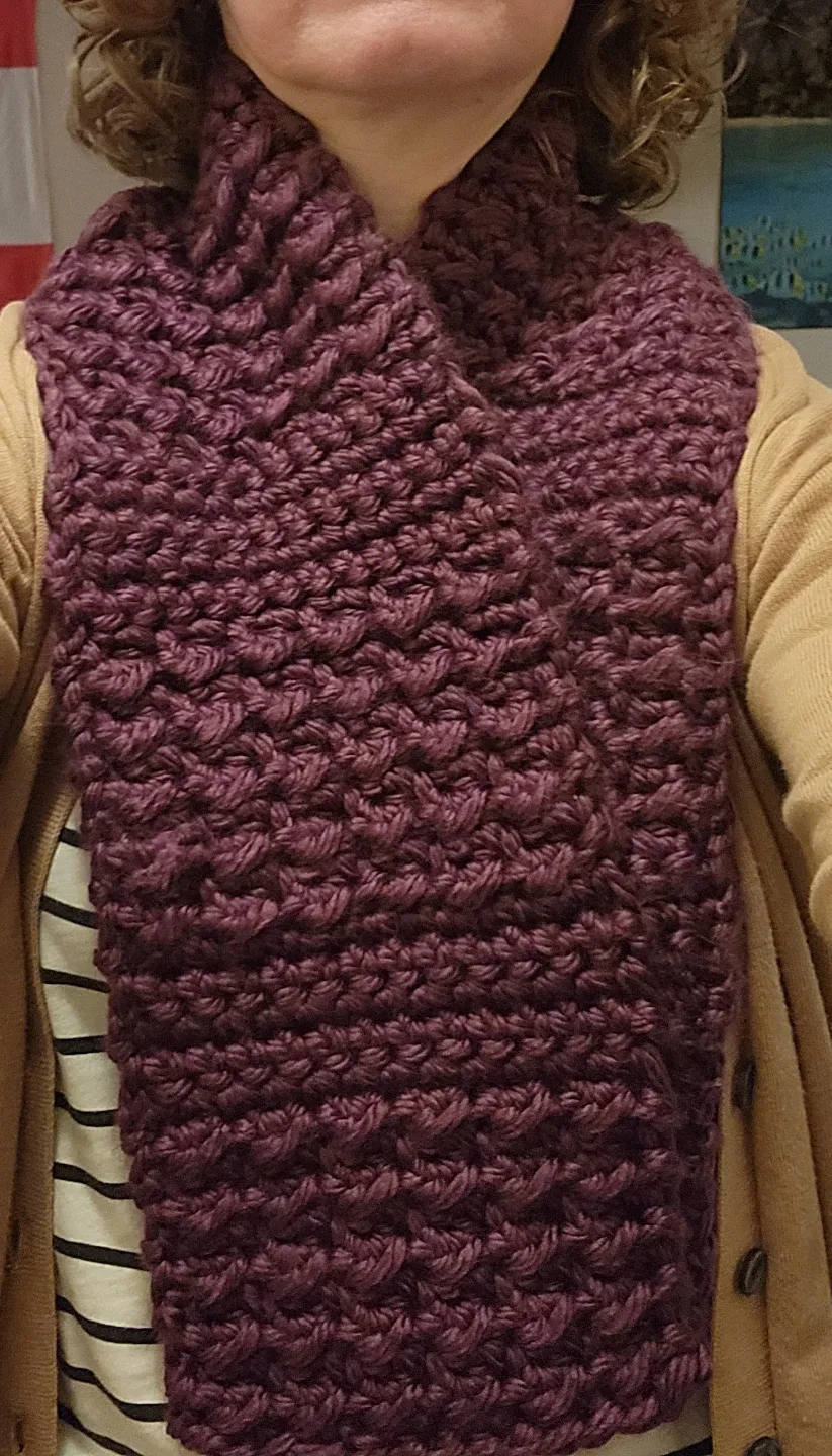 Handmade Crochet Soft Purple Scarf image indicator(2)