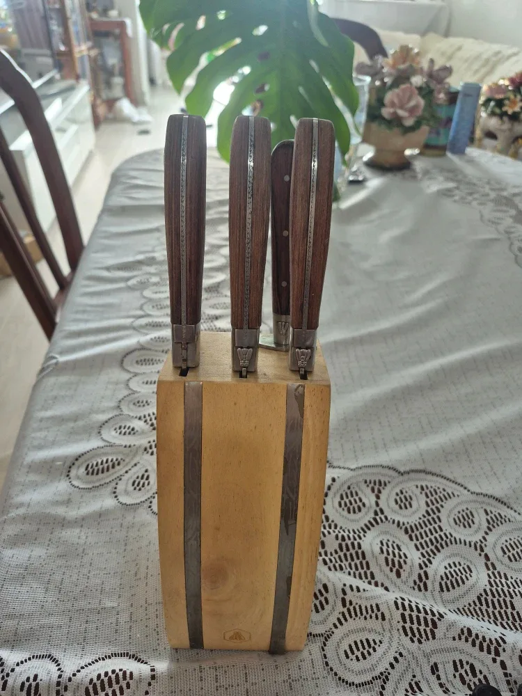 Laguiole Lesclat Knife Set with Block