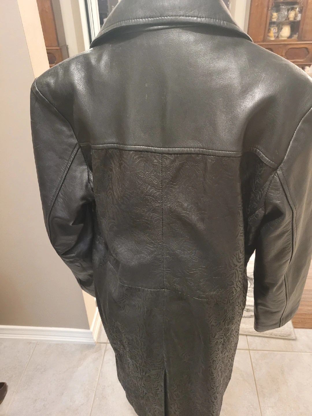 Ital Collection Black Leather Coat