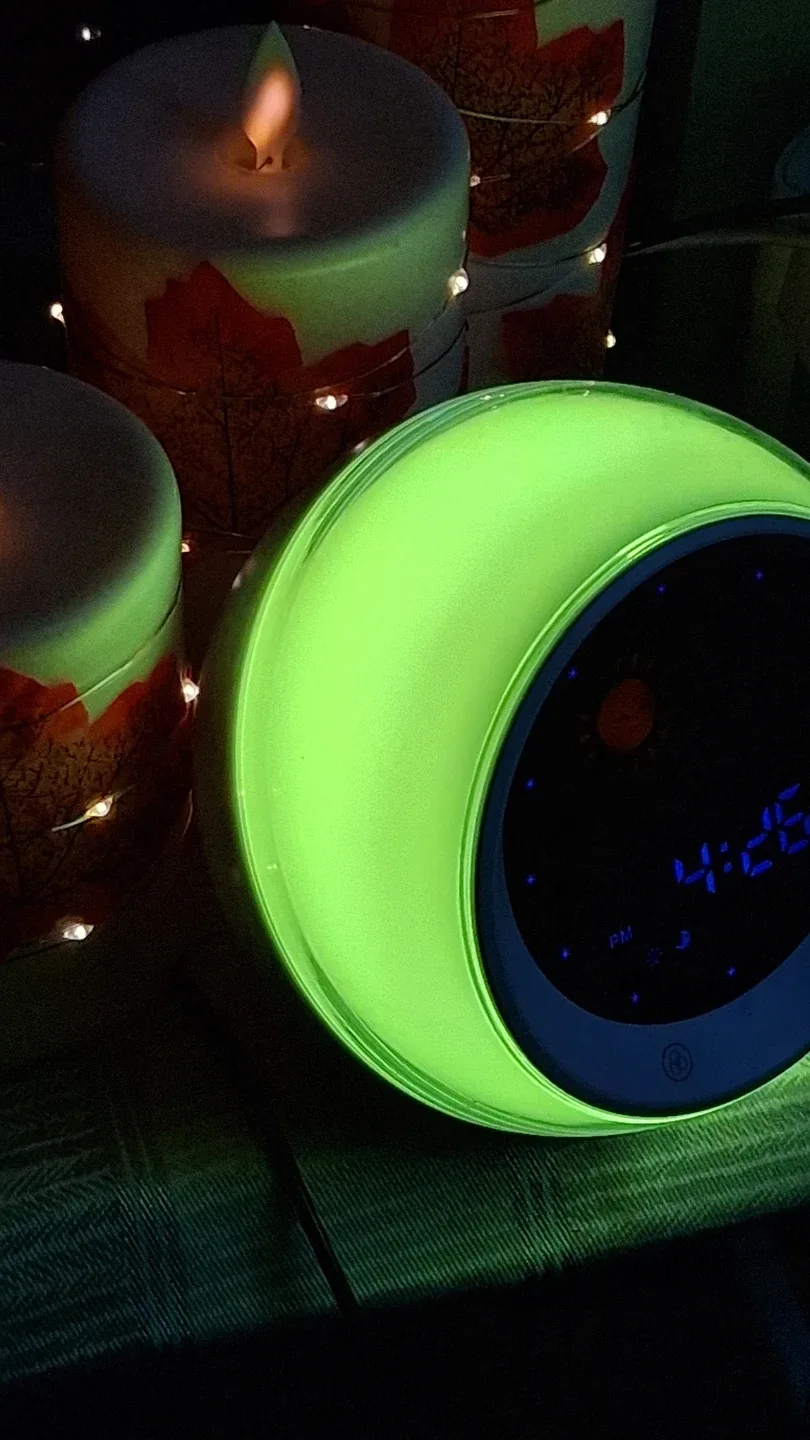 USB Mood LED Light Alarm Smoothing Musical Sleep Clock (w issue) image indicator(2)