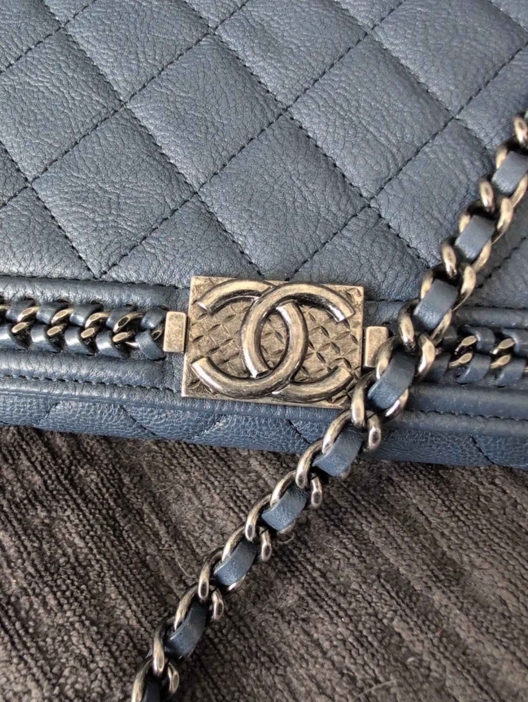 Chanel Boy Wallet on Chain - Light Blue - photo 3