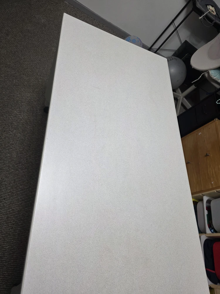 White Table with Wheels