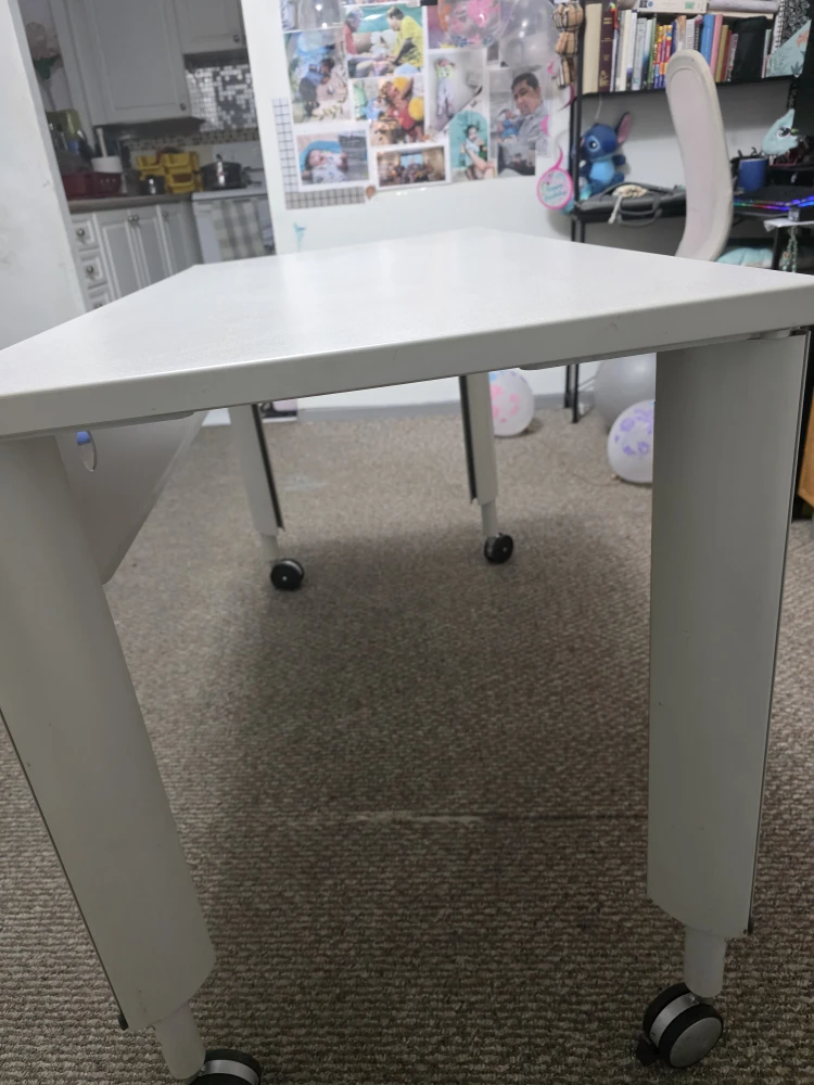 White Table with Wheels - photo 4