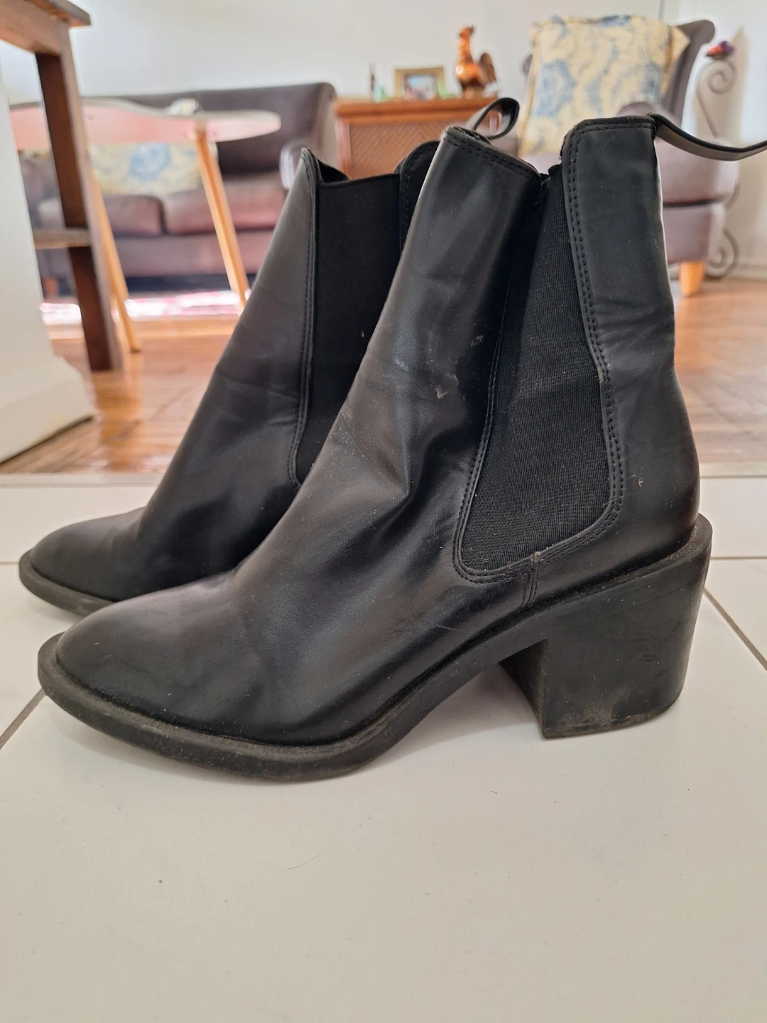 Black Leather Chelsea Boots