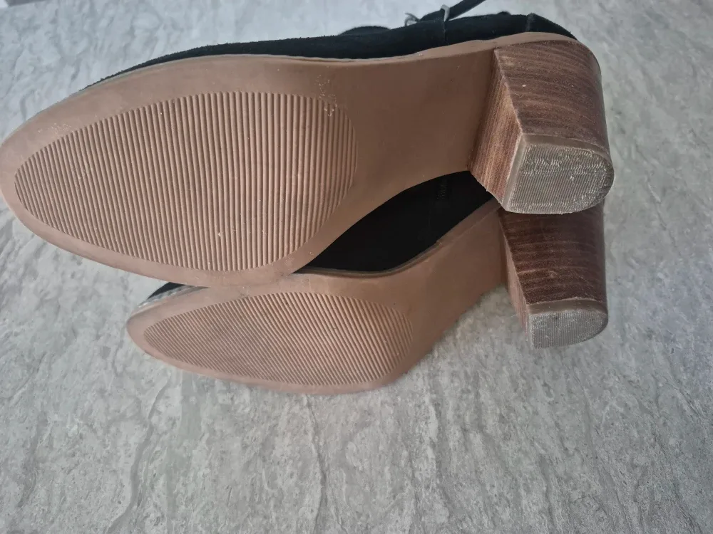 Black Suede Ankle Boots - Size 9