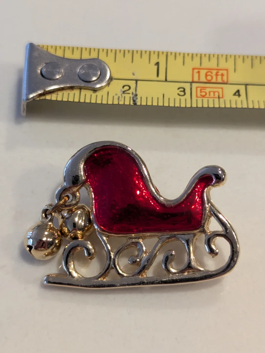Vintage Christmas Sleigh Pin with Bells image indicator(2)
