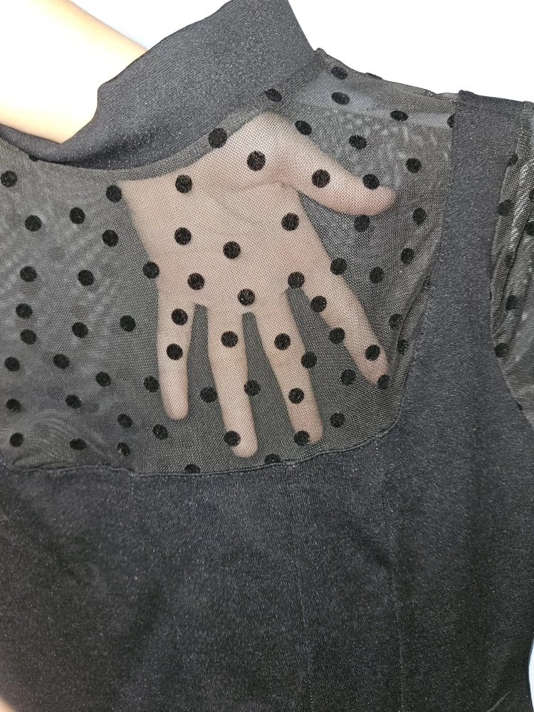Black Polka Dot Mesh Dress - photo 3