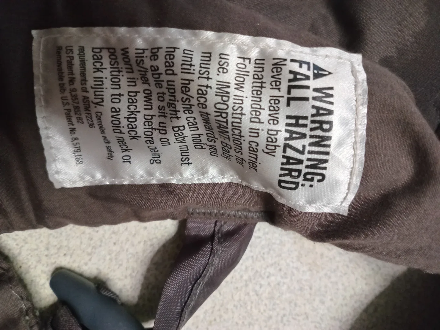 Baby Carrier - Fall & Suffocation Hazard image indicator(2)