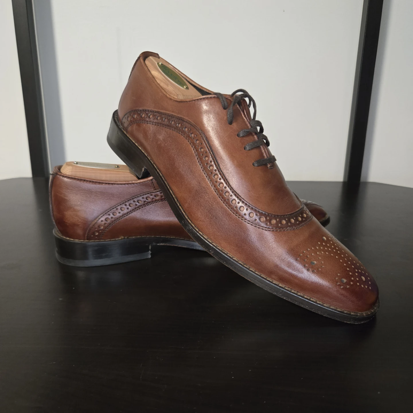 Just-A-Men-Shoe Oxford Dress Shoes – Chili Brown – Goodyear Welt