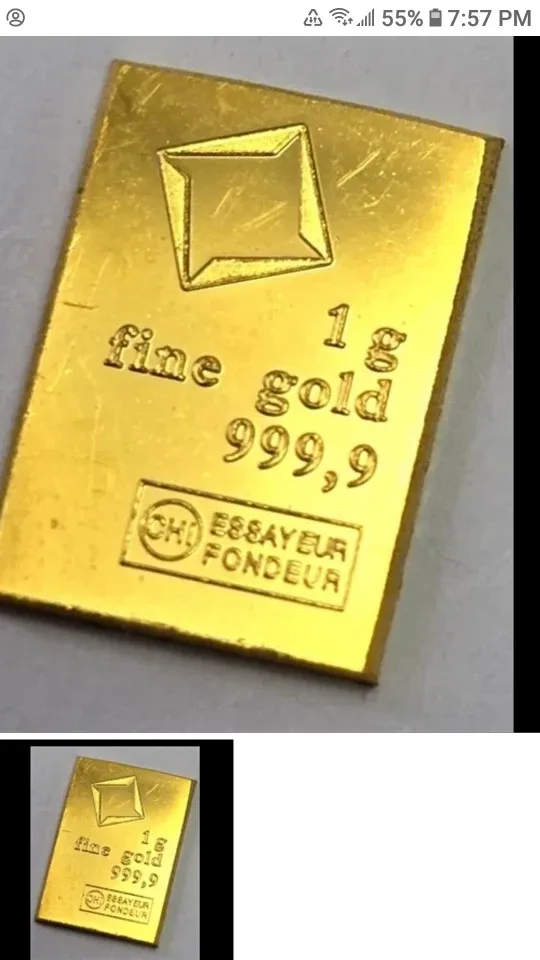 1g Fine Gold 999.9 Bar