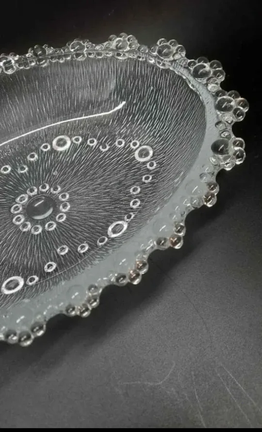 Vintage Italian Masserini Decorative Clear Glass Bowl