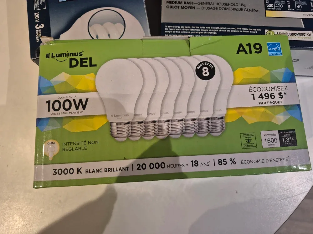 Luminus DEL A19 LED Bulbs - 8 Pack