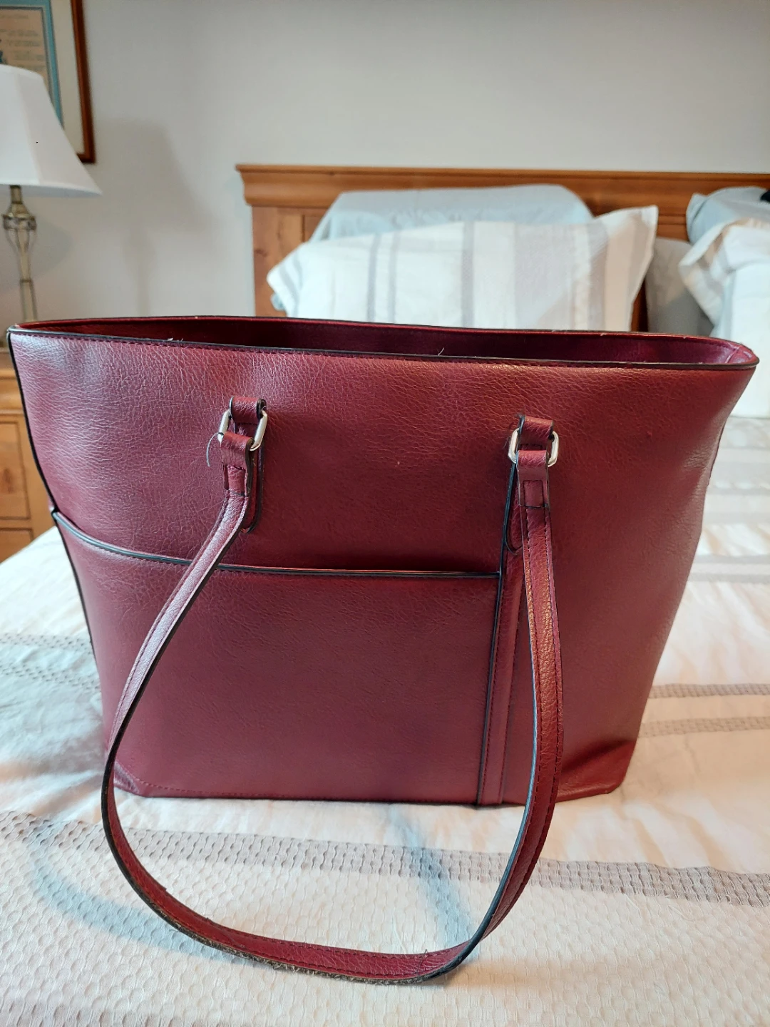 SevenDays Red Vegan Leather Handbag