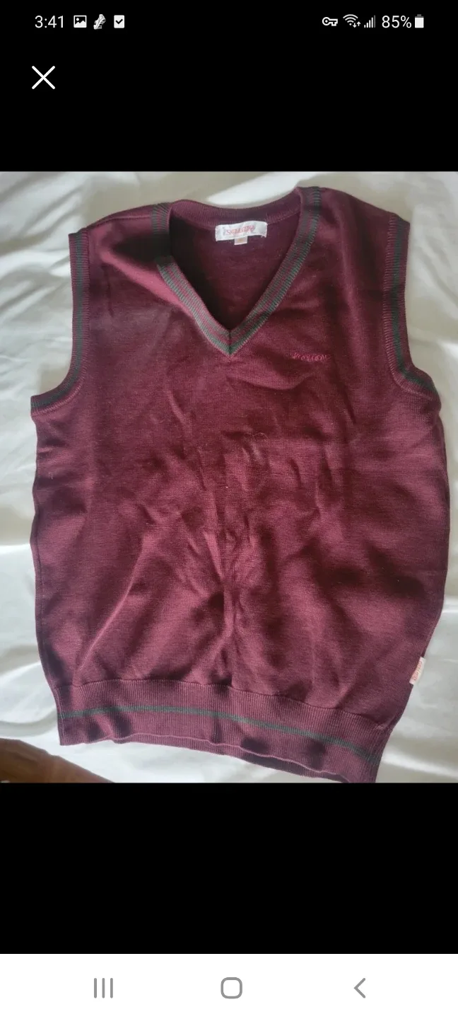 Burgundy Sleeveless Sweater Vest thumbnail