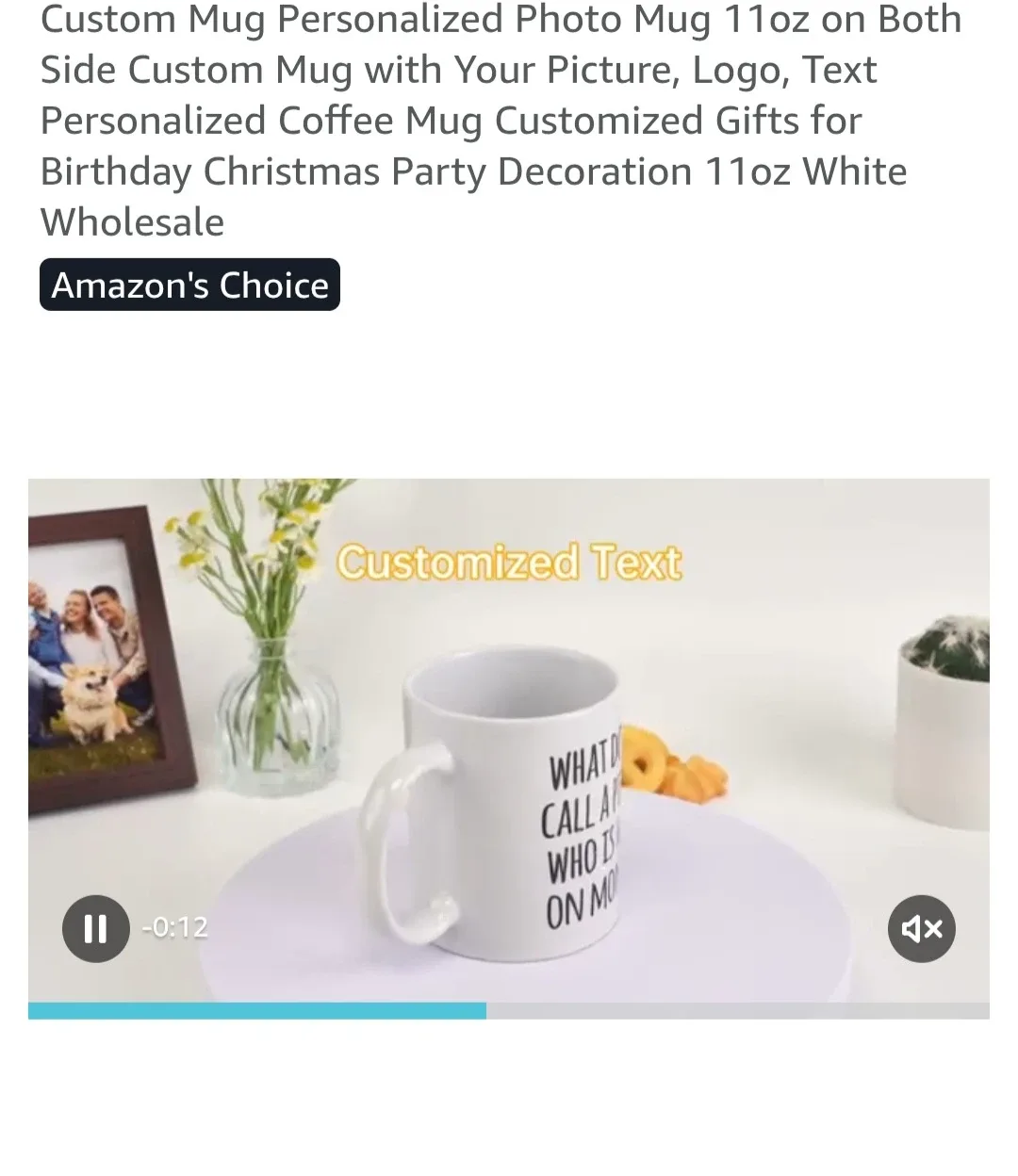 Custom Photo Mug 11oz