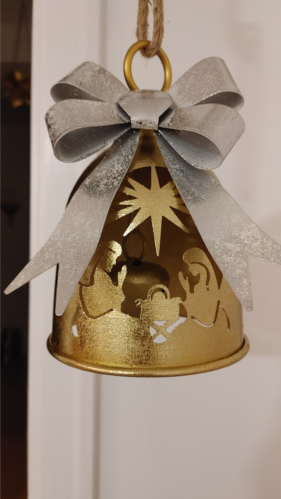 Gold Christmas Bell Ornament New - photo 2