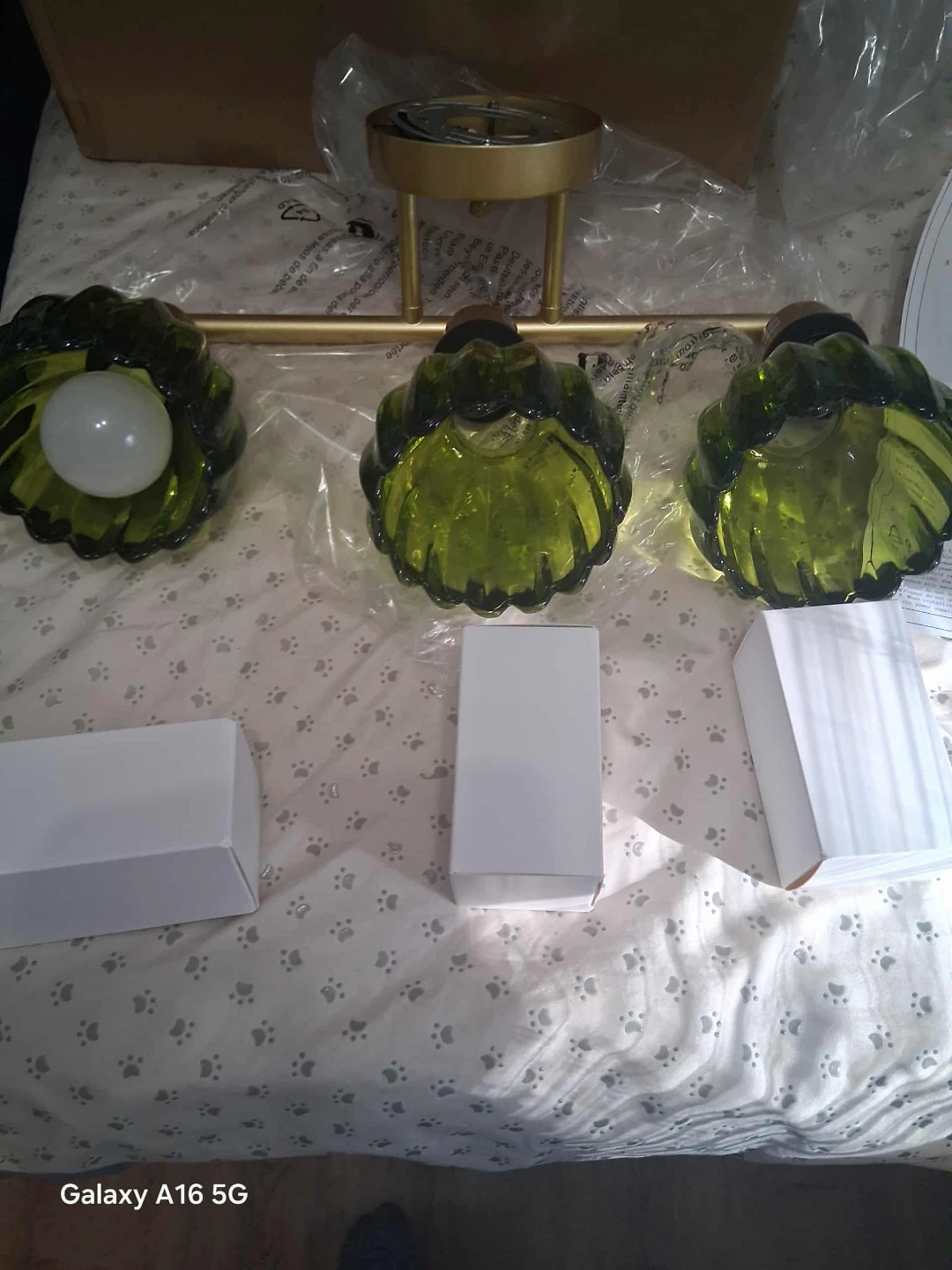 Green Glass 3-Light Bathroom Vanity Light Fixture - photo 5