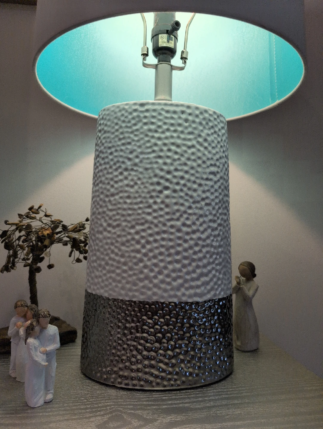 Pair of White & Silver Accent Table Lamp - photo 2