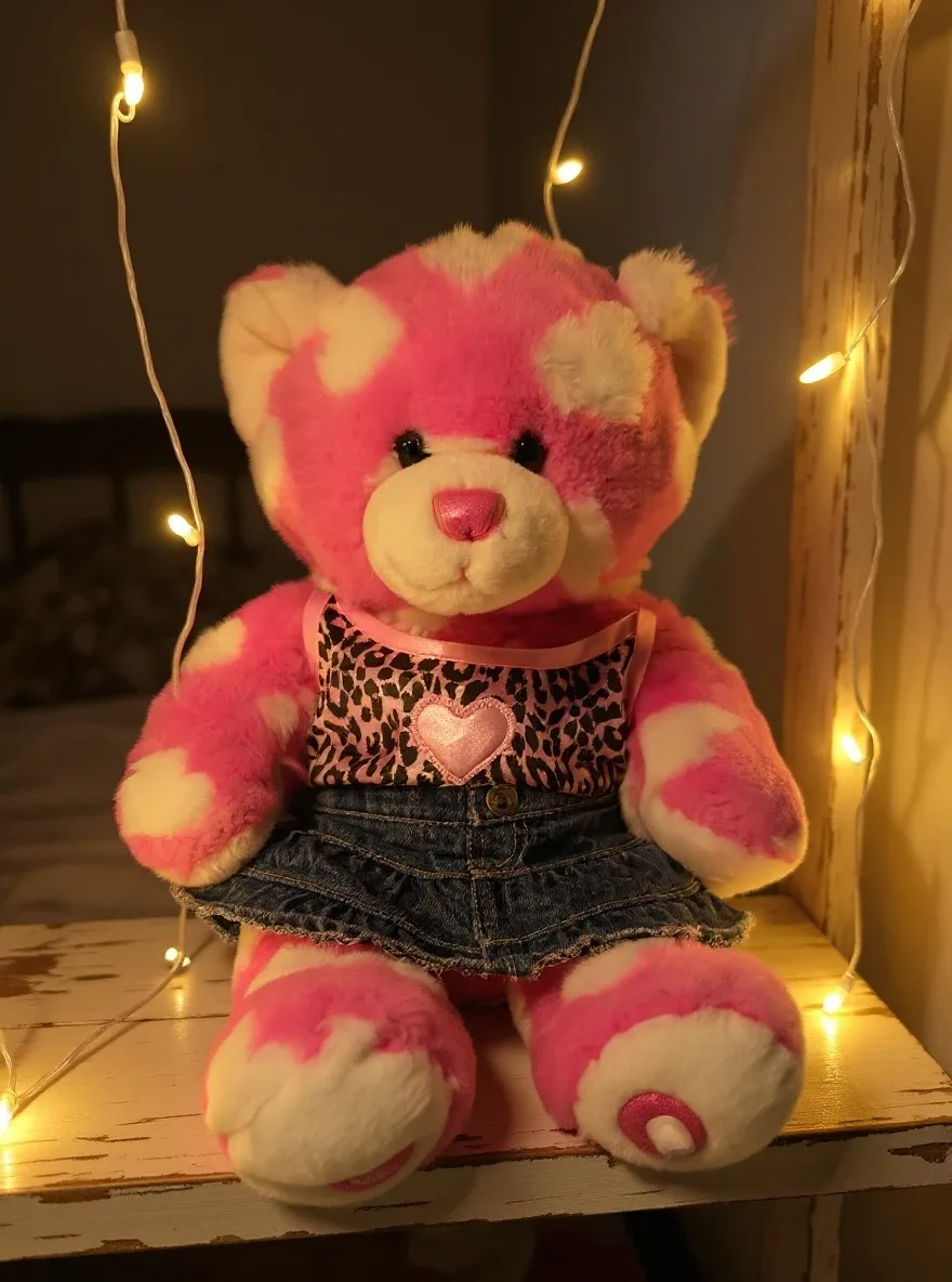 Build-A-Bear Pink & White Plush with Outfit