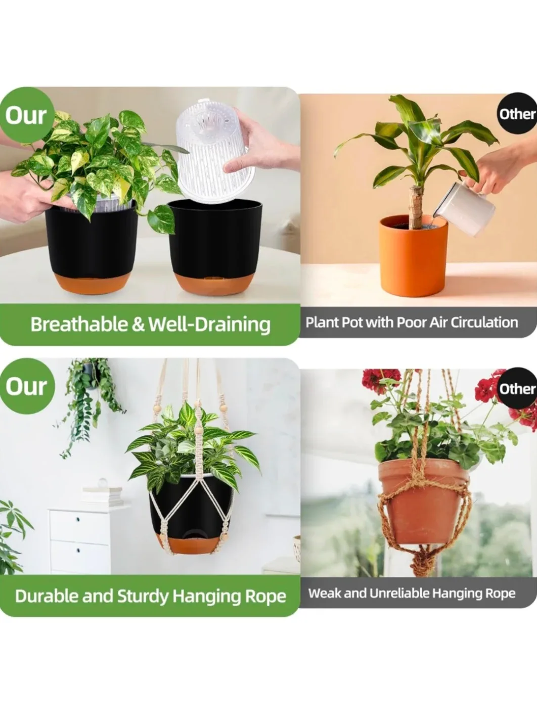 Hanging Planter Pot with Rope image indicator(2)