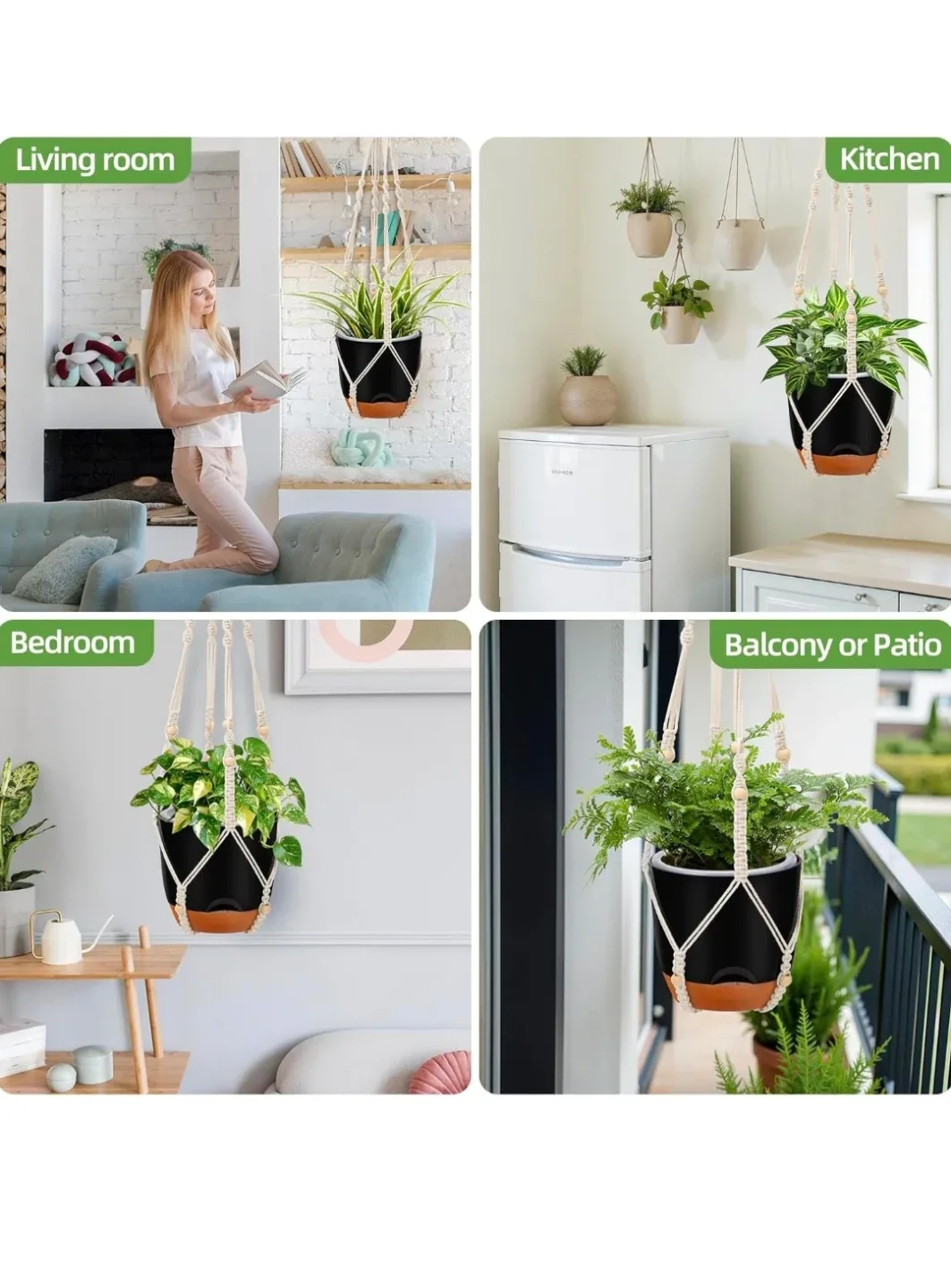 Hanging Planter Pot with Rope image indicator(7)