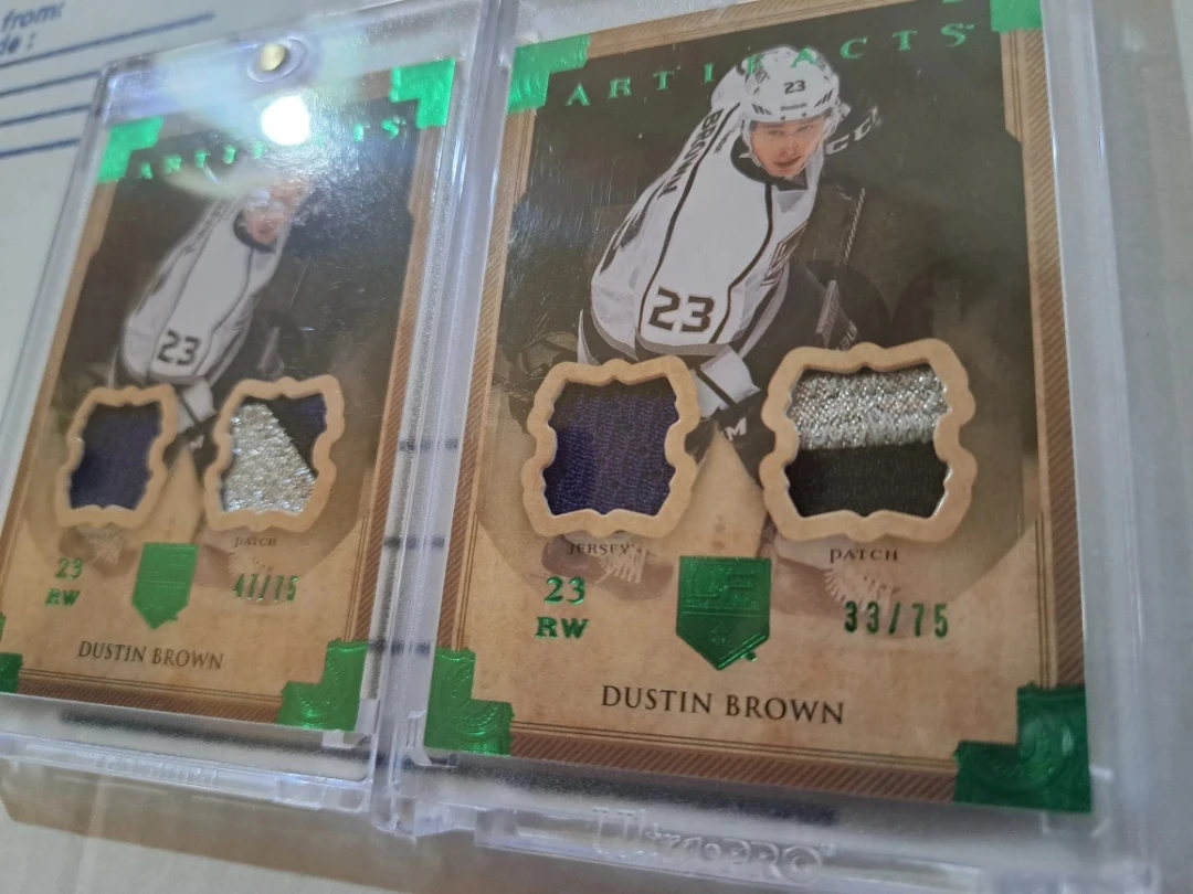 2013-14 Upper Deck artifacts. Dustin Brown, Emeralds/ game worn - photo 4