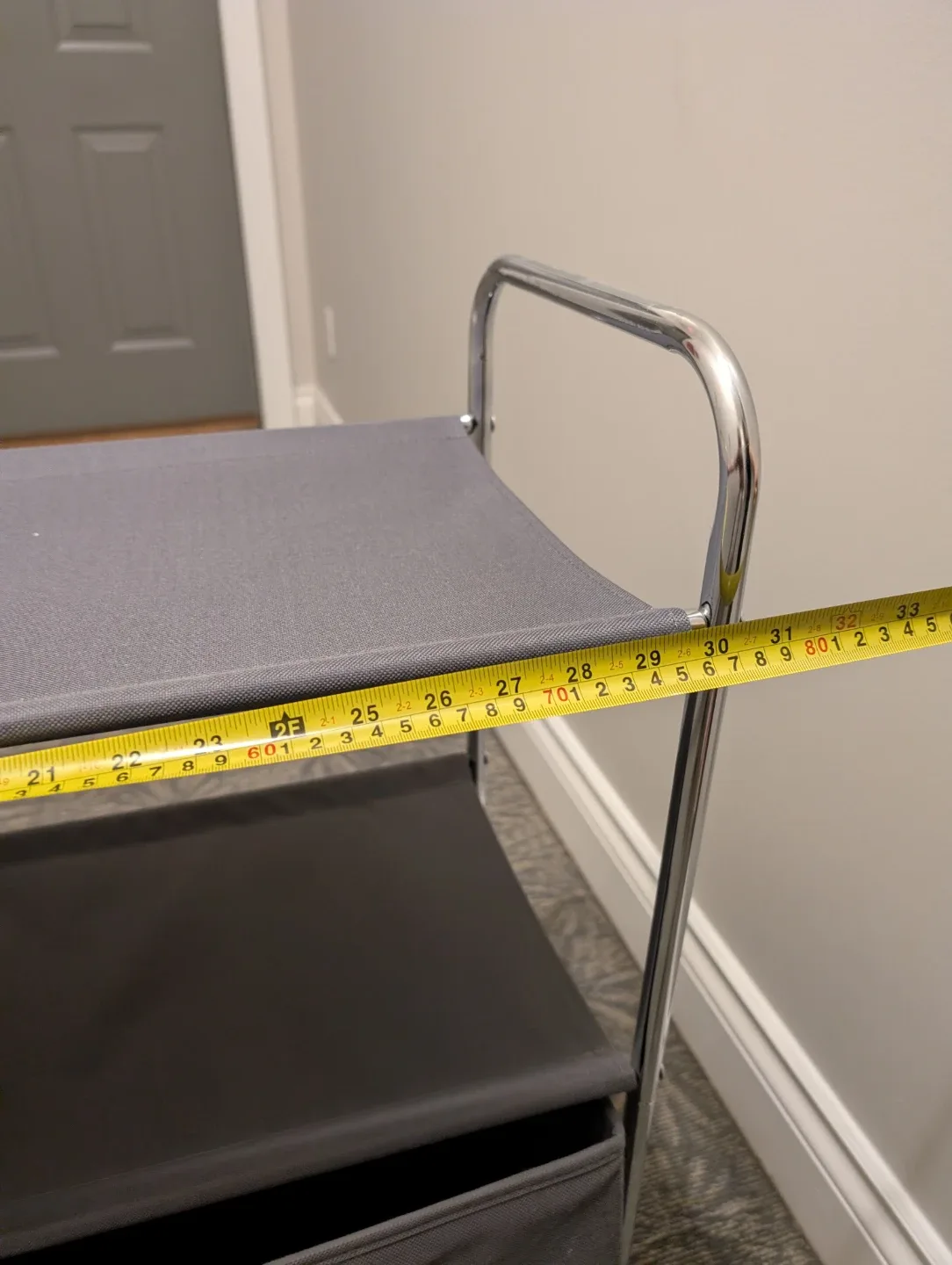 Grey Storage Shelf with 2 Fabric Bins image indicator(3)