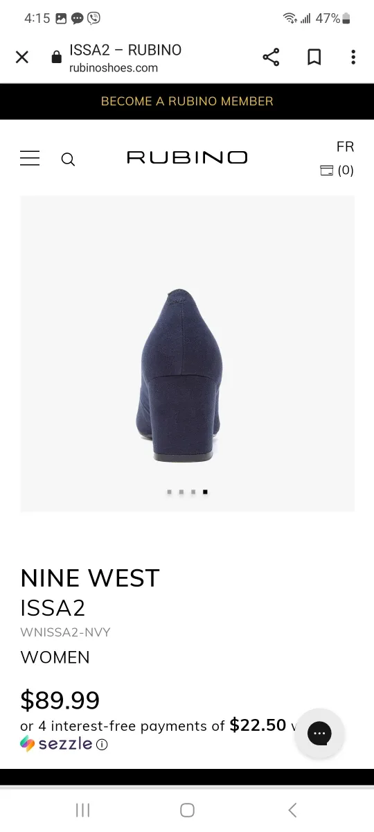 Nine West classic shoes Navy Heels 7.5 size image indicator(2)