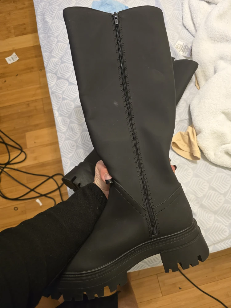 Zara Black Knee High Boots Size 8 - photo 2