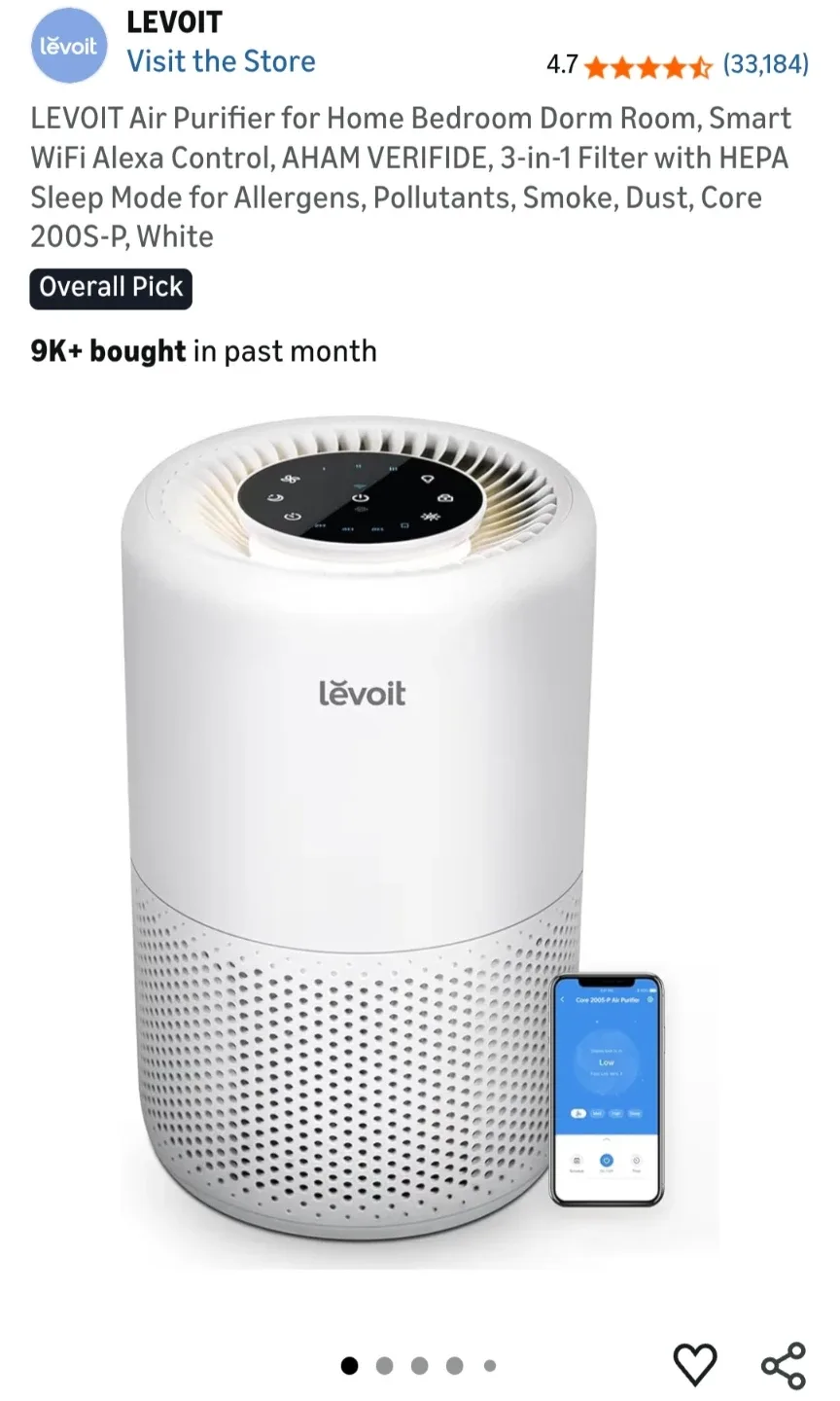 Levoit Air purifier Core 200S-P