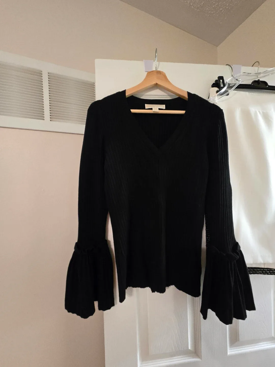 Michael Kors Black Bell Sleeve Sweater