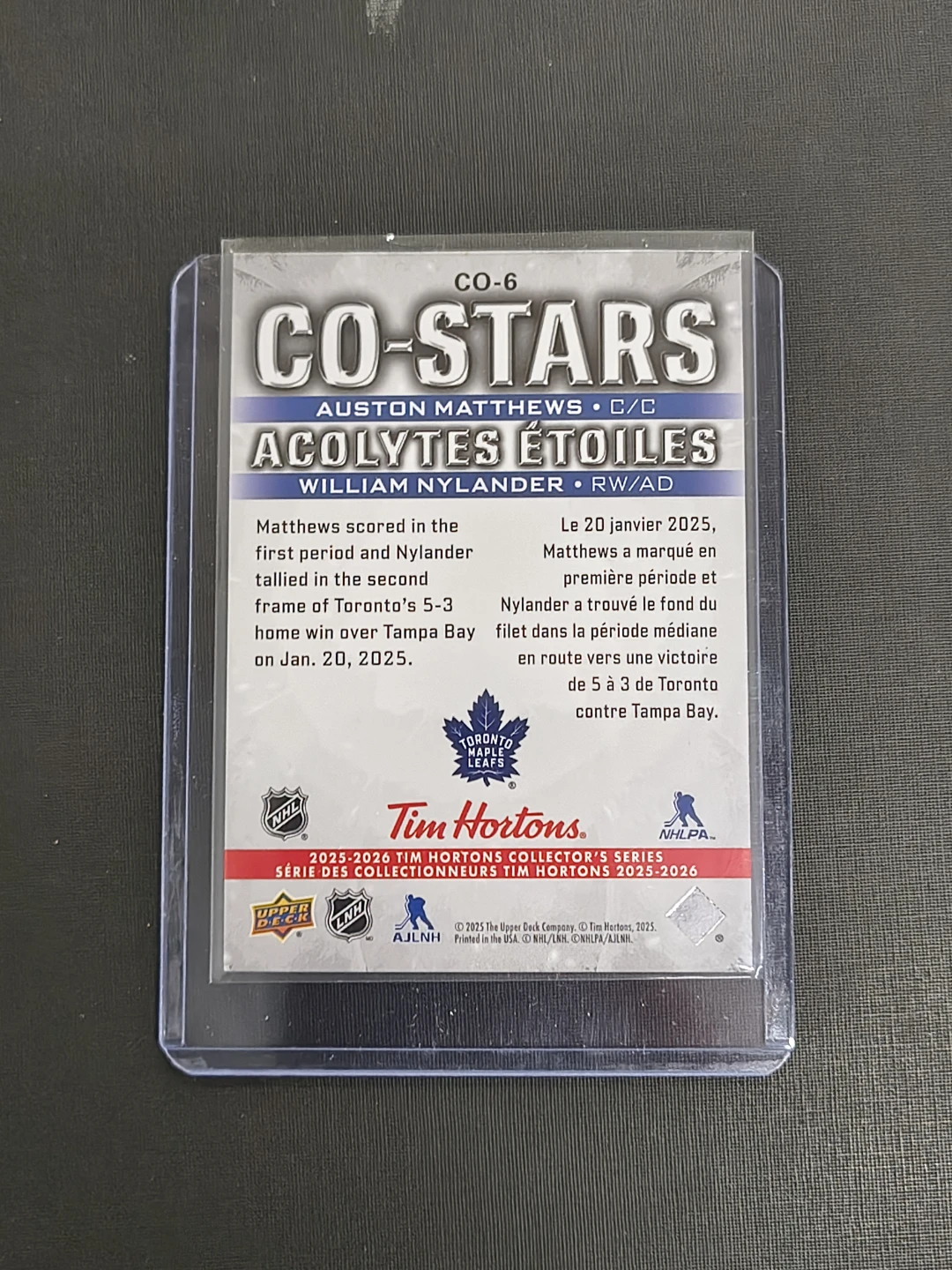 Tim Hortons Auston Matthews/William Nylander Card - photo 2