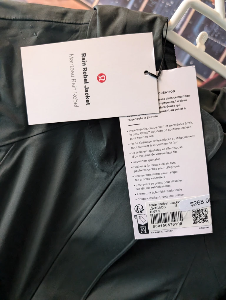 Lululemon Rain Rebel Jacket Size 8