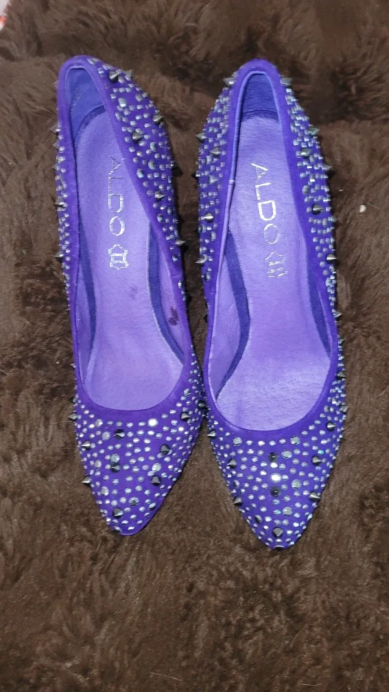 Aldo Perusia-S1 Purple Studded Heels - Size 7